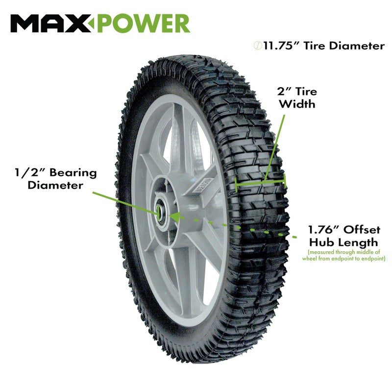 Maxpower 335112 Plastic Spoked Wheel, 12 Inch (Actual diameter is 11.75 inch) - Image 2